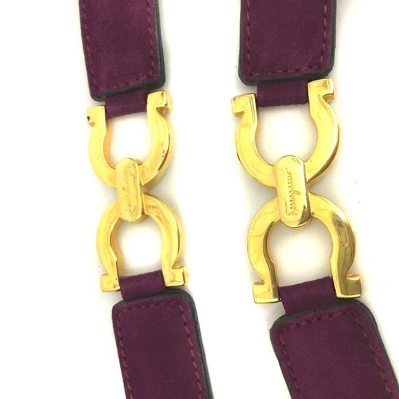 EUC Salvatore Ferragamo Gancini Suede Leather 72cm (28 inches) Belt - Picture 10 of 14